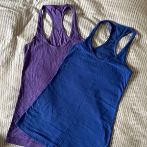 Two racer back Lululemon tanks